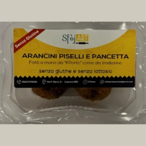 arancini piselli pancetta senza glutine