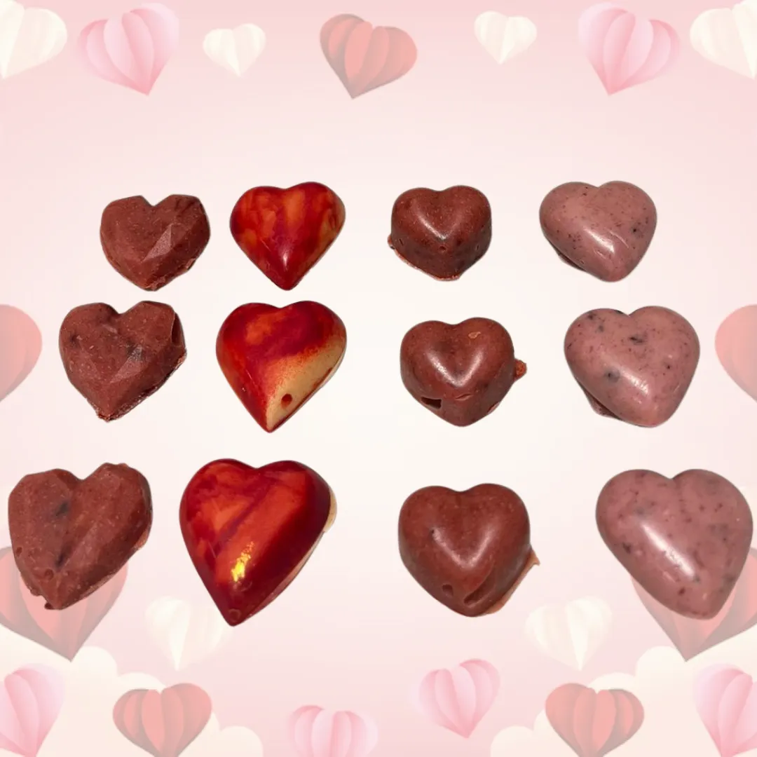 Cioccolatini a Cuore Misti (Fragola, Frutti di Bosco e Cioccolato Bianco) 12pz