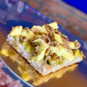 focaccia fonduta porri noci senza glutine